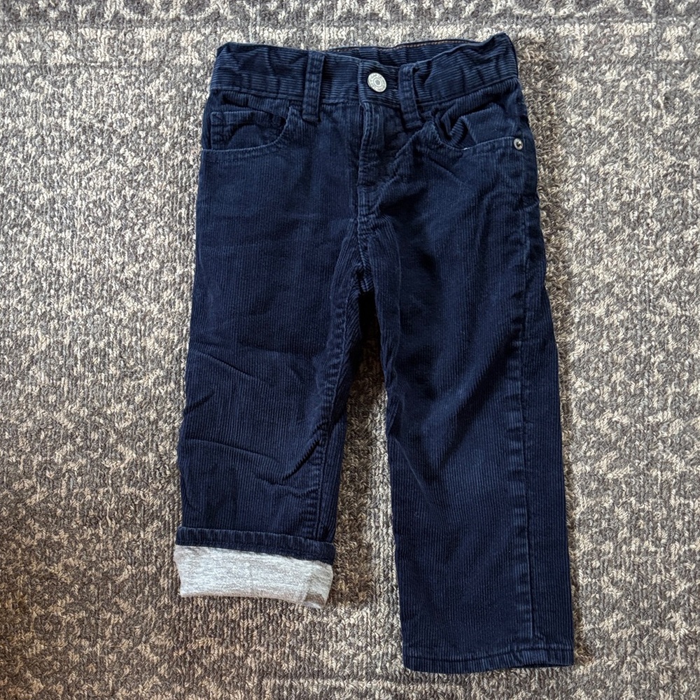 GAP Kids Dark Blue Corduroy Lined Jeans  2T